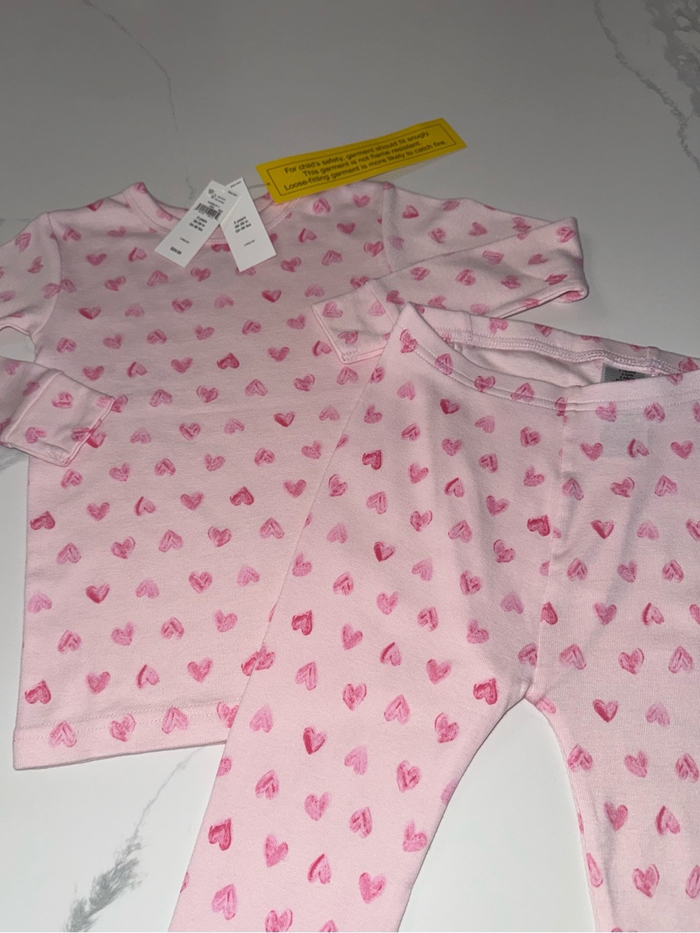 GAP Girls Pink Heart Organic Cotton Pajamas Size 5